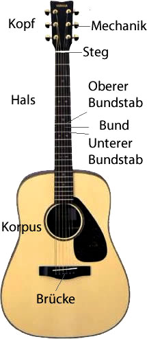Gitarrenelemente Aufteilung