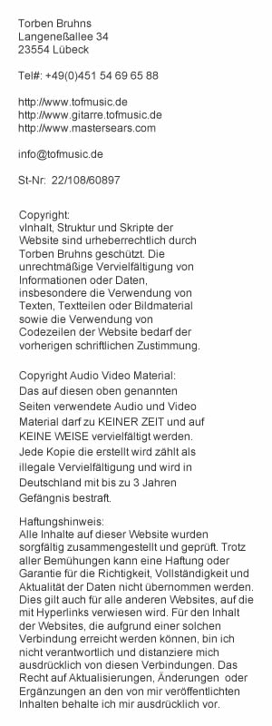 TOF Music Impressum